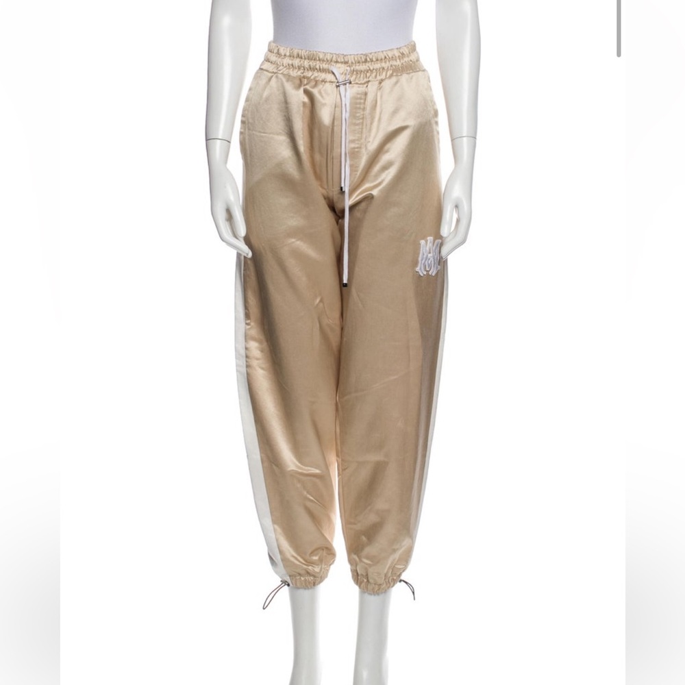 Amiri Beige Jogger Pants with White Stripe